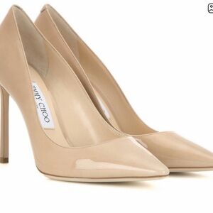 Jimmy Choo Nude Patent Leather Heels Romy 100 like new size 39 (us 8.5 or 9)